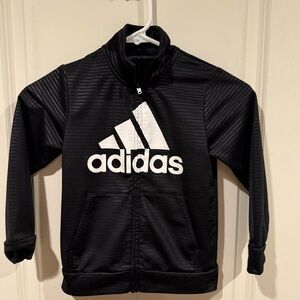Adidas Boys Sweatshirt Full Zip Up Black Size 5